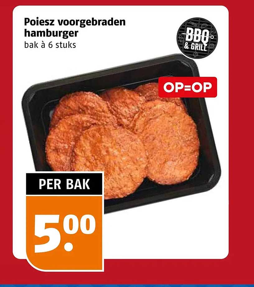Poiesz voorgebakken hamburger bak à 6 stuks