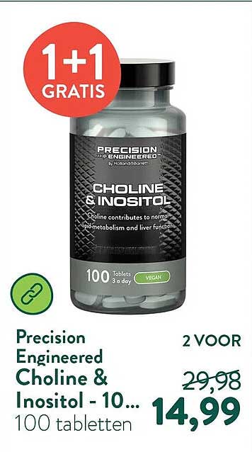 Precision Engineered Choline & Inositol - 100 tabletten 1+1 GRATIS