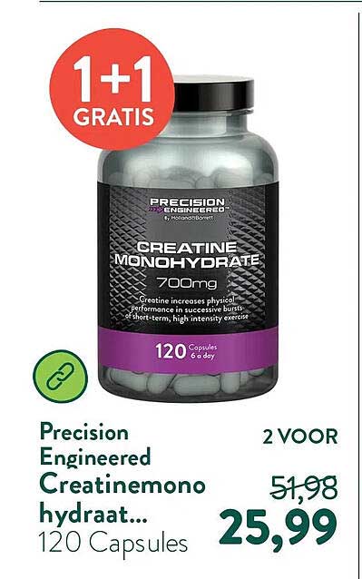 Precision Engineered Creatinemonohydraat... 120 Capsules 1+1 GRATIS