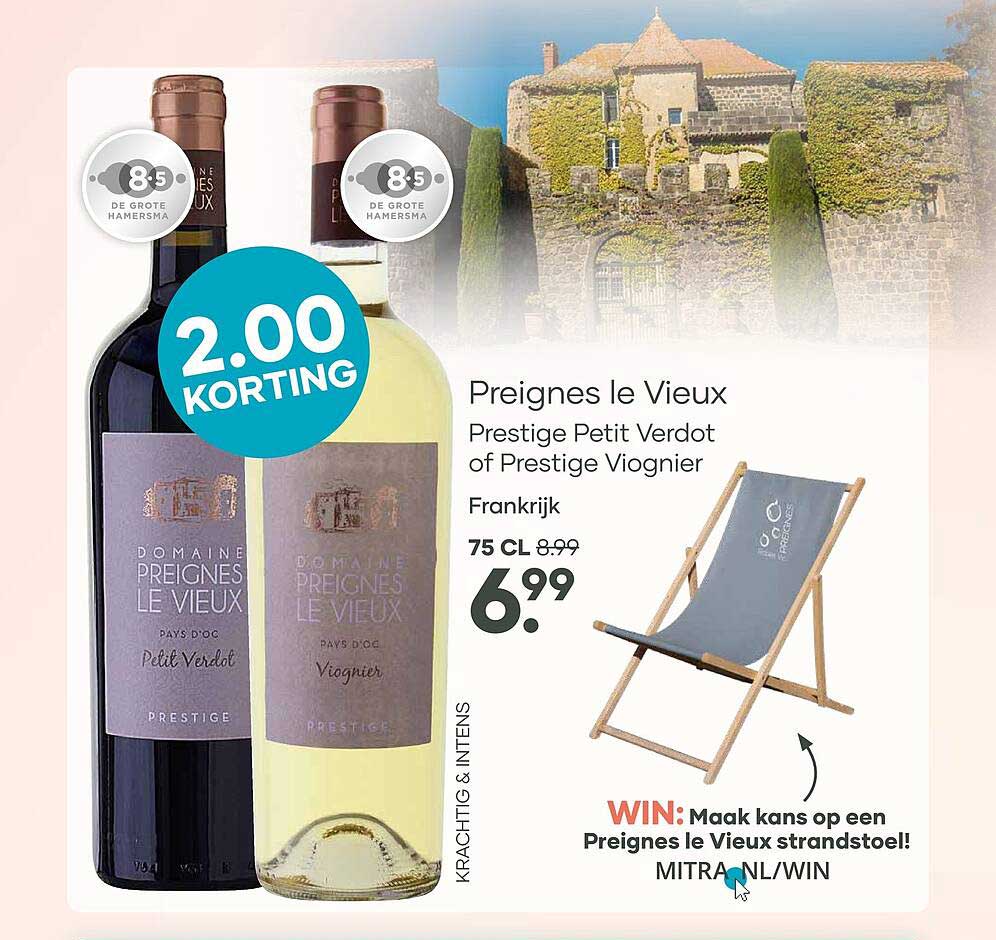 Preignes le Vieux Prestige Petit Verdot of Prestige Viognier 2.00 KORTING