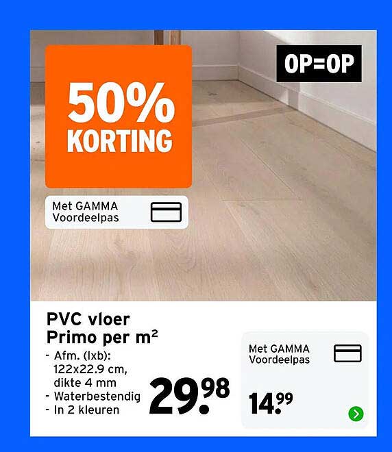 PVC vloer Primo per m²