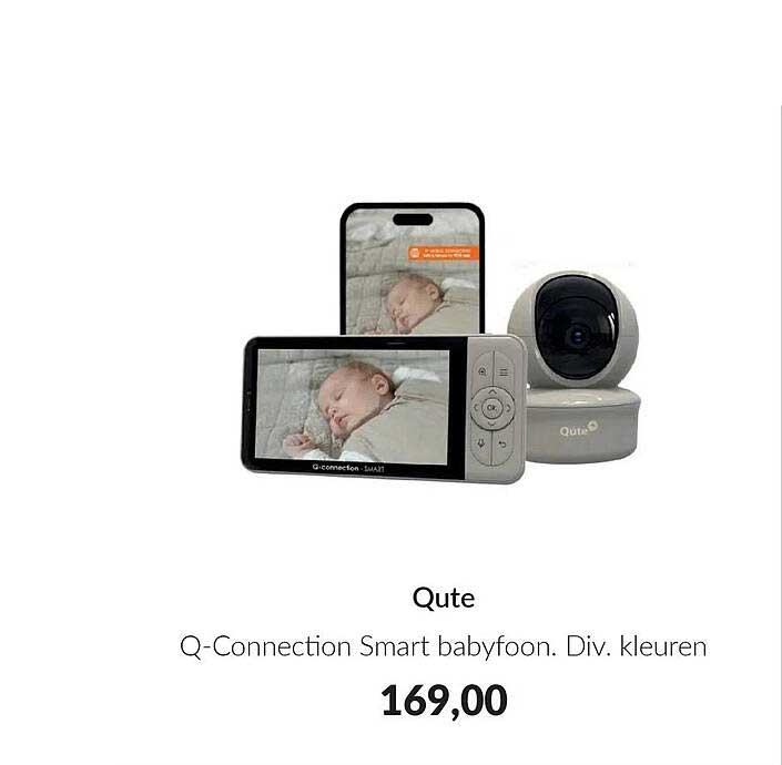Qute Q-Connection Smart babyfoon. Div. kleuren