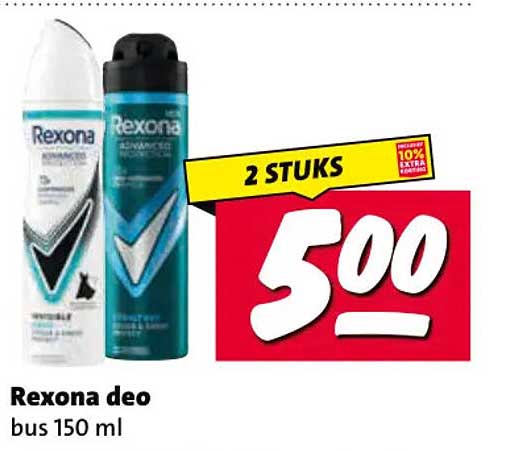 Rexona deo bus 150 ml 2 STUKS 5.00