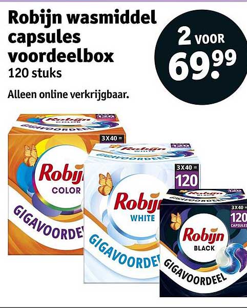 Robijn wasmiddel capsules voordeelbox 120 stuks