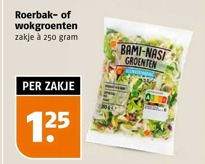 Roerbak- of wokgroenten zakje à 250 gram