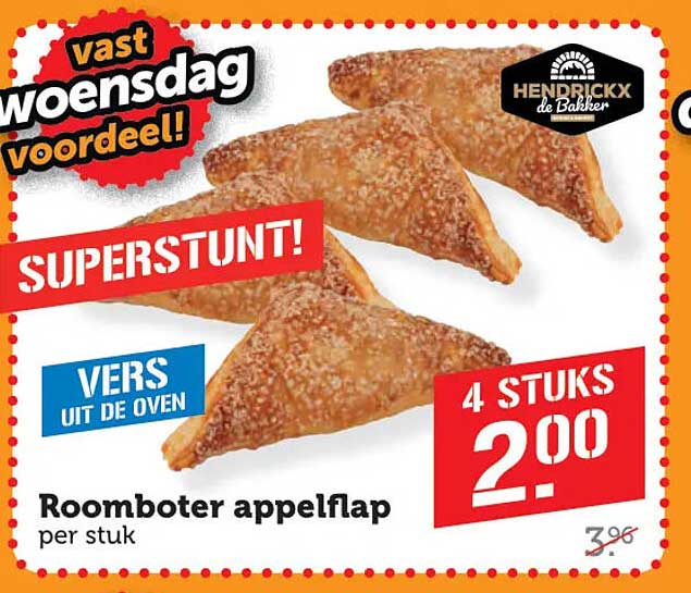 Roomboter appelflap per stuk 4 STUKS