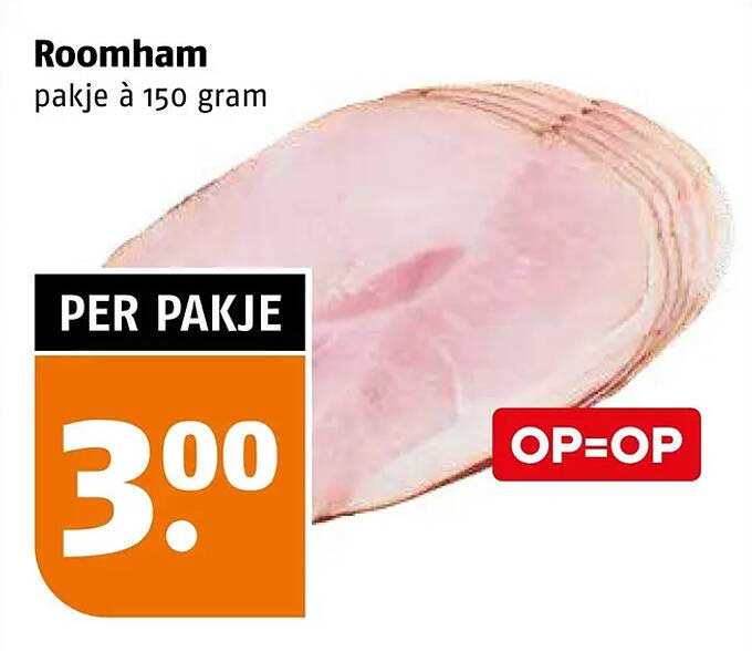 Roomham pakje à 150 gram OP=OP