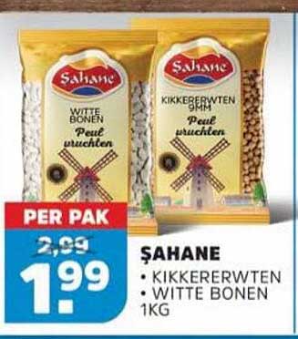 SAHANE KIKKERERWTEN WITTE BONEN 1KG PER PAK