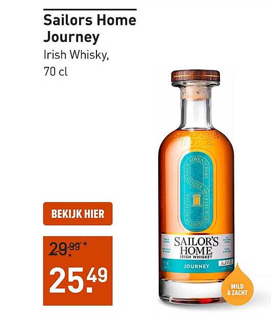 Sailor's Home Journey Irish Whisky, 70 cl