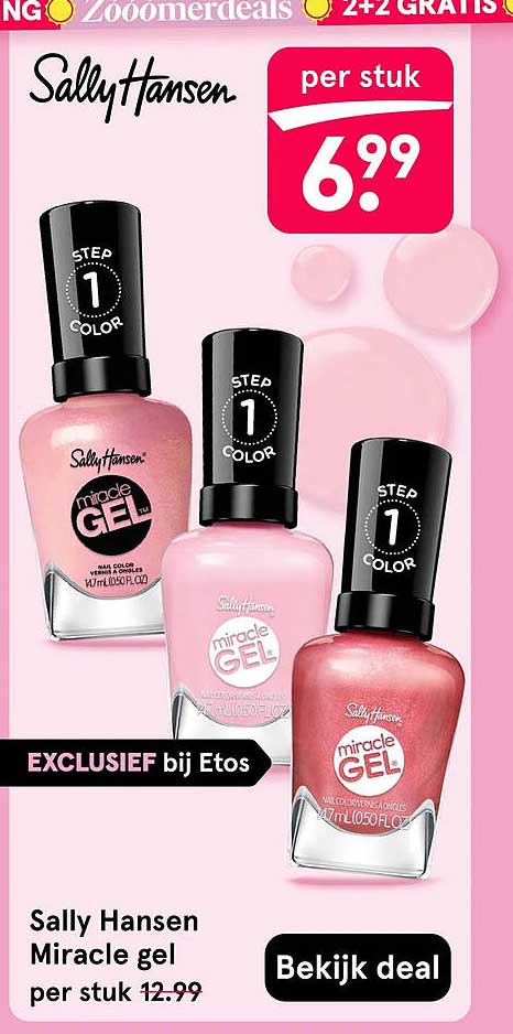 Sally Hansen Miracle gel per stuk 2+2 gratis
