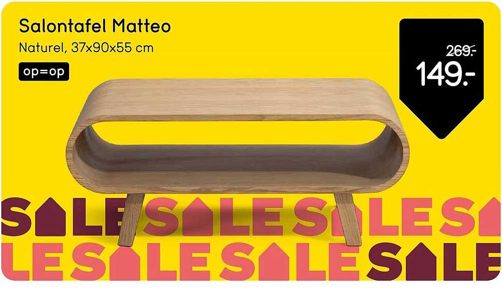 Salontafel Matteo Naturel, 37x90x55 cm op=op