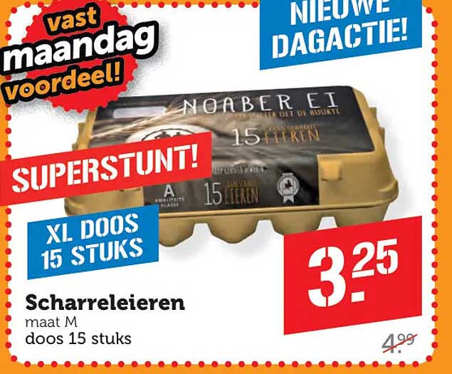 Scharreleieren maat M doos 15 stuks