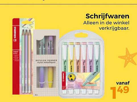 Schrijfwaren Alleen in de winkel verkrijgbaar.