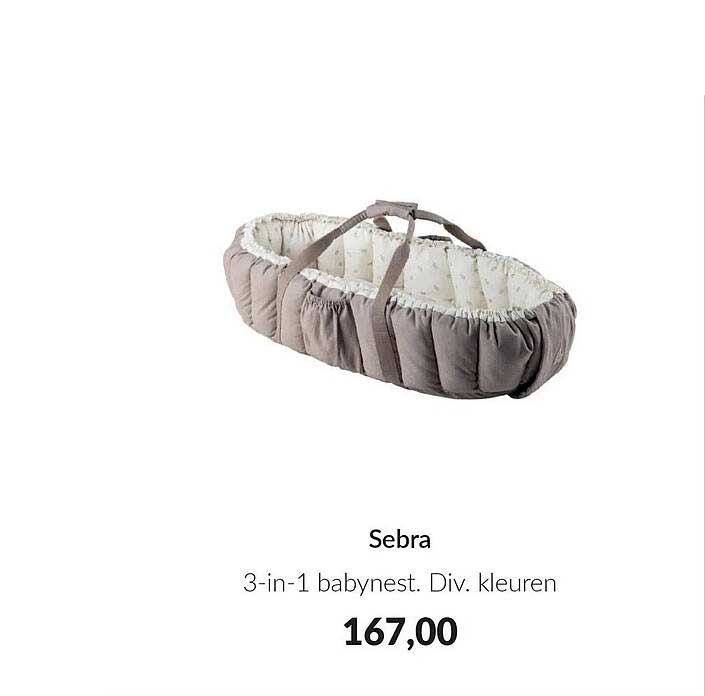 Sebra 3-in-1 babynest. Div. kleuren
