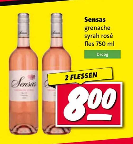 Sensas grenache syrah rosé fles 750 ml 2 flessen
