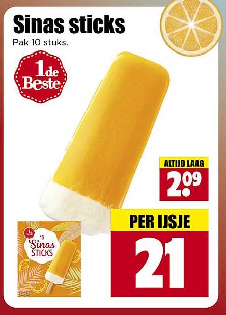 Sinas sticks Pak 10 stuks. 1de Beste