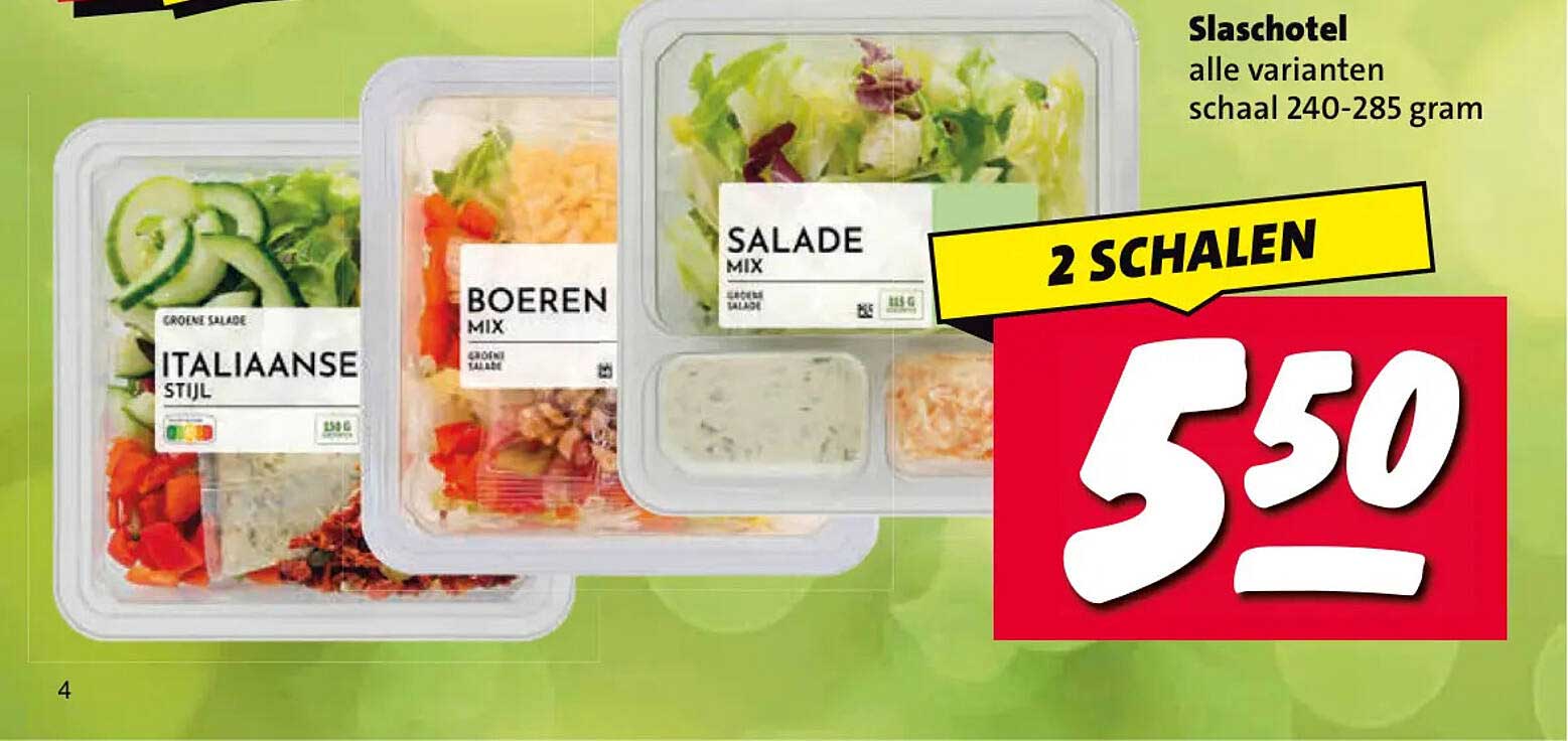 Slaschotel alle varianten schaal 240-285 gram 2 SCHALEN