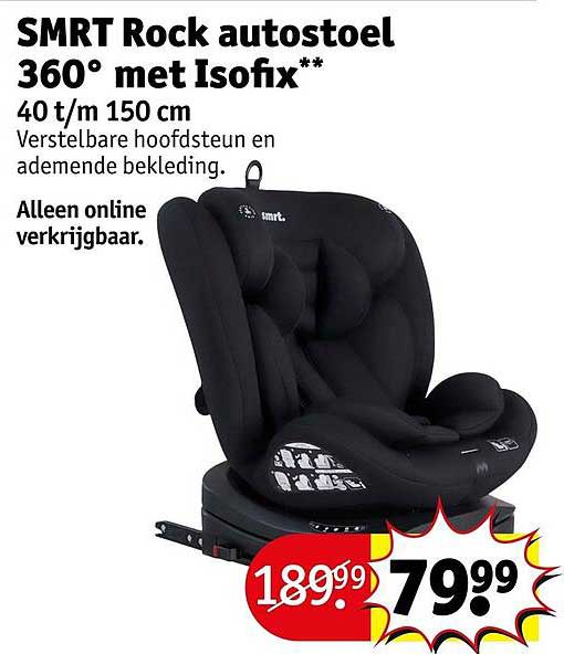 SMRT Rock autostoel 360° met Isofix** 40 t/m 150 cm