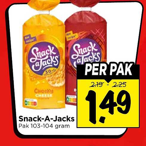 Snack-A-Jacks Pak 103-104 gram PER PAK