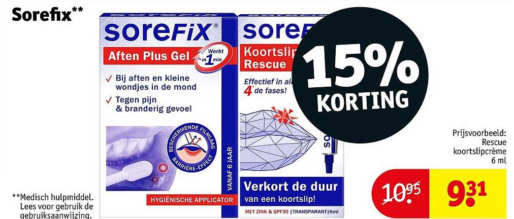 Sorefix** 15% KORTING