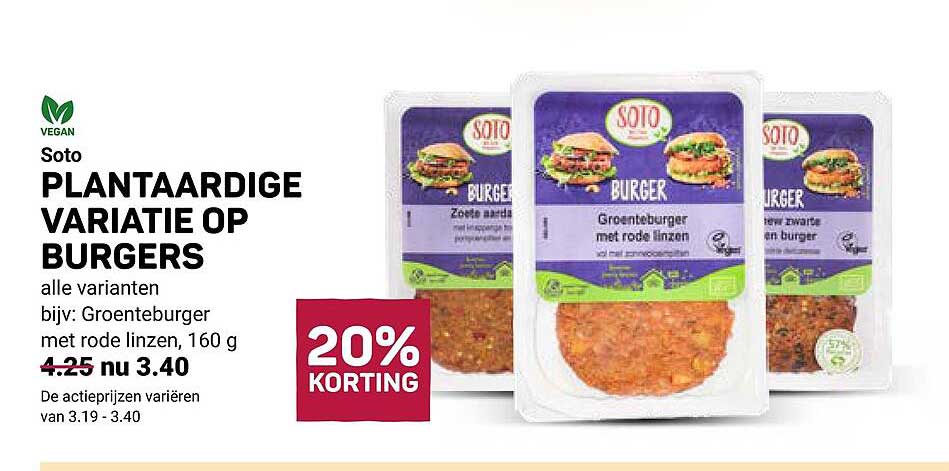 Soto PLANTAARDIGE VARIATIE OP BURGERS