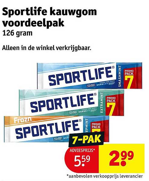 Sportlife kauwgom voordeelpak 126 gram