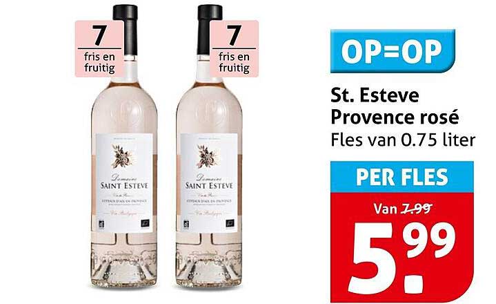 St. Esteve Provence rosé Fles van 0.75 liter OP=OP PER FLES
