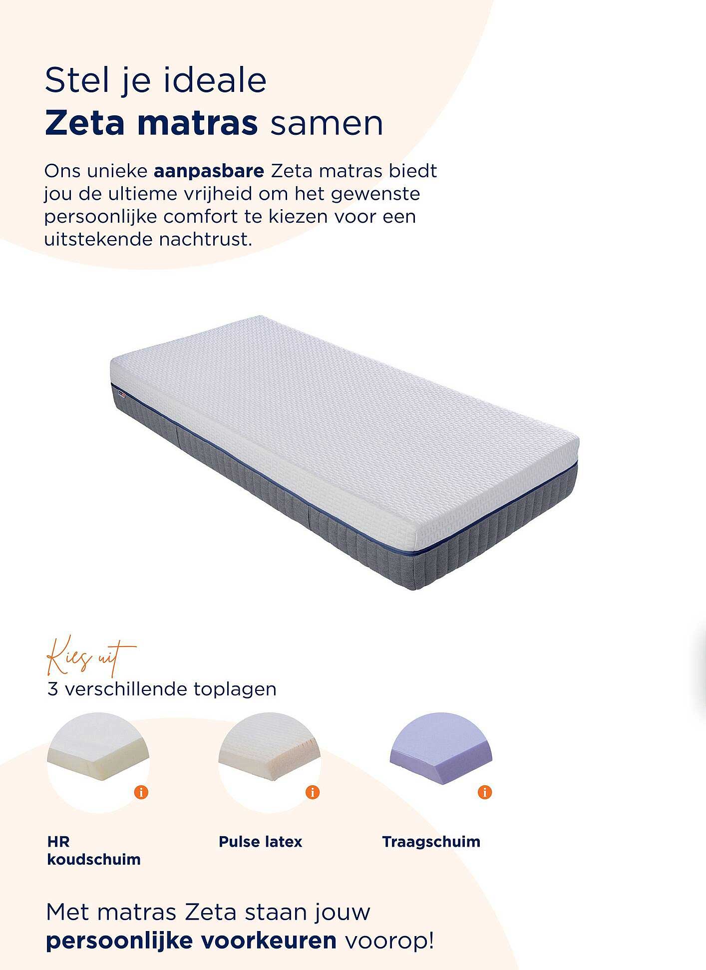 Stel je ideale Zeta matras samen
