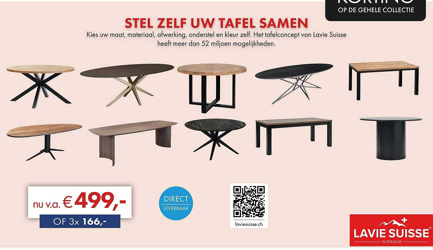 Stel zelf uw tafel samen