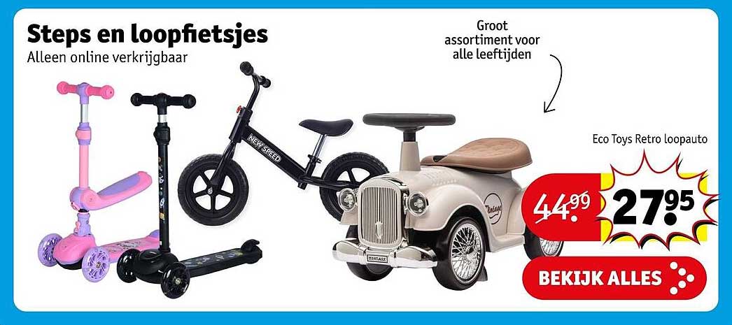 Steps en loopfietsjes
