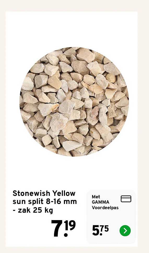 Stonewish Yellow sun split 8-16 mm - zak 25 kg