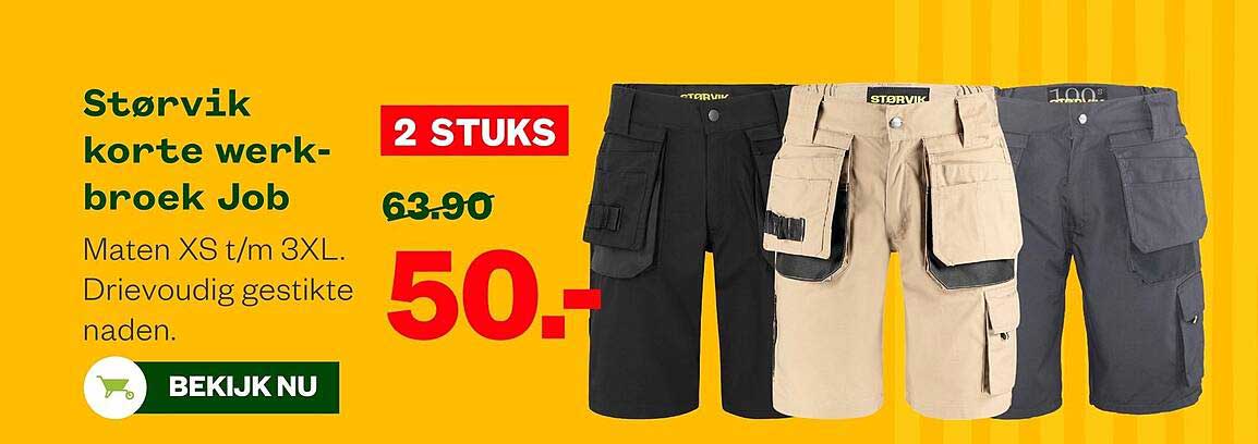 Størvik korte werk-broek Job 2 STUKS