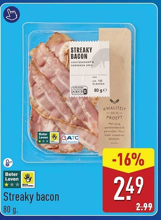 Streaky bacon 80 g
