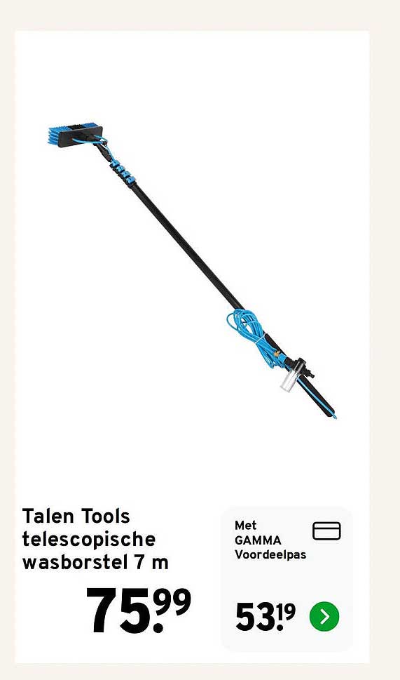 Talen Tools telescopische wasborstel 7 m