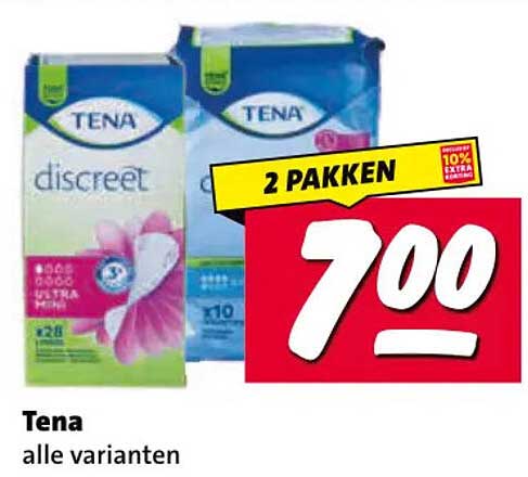 Tena alle varianten 2 pakken