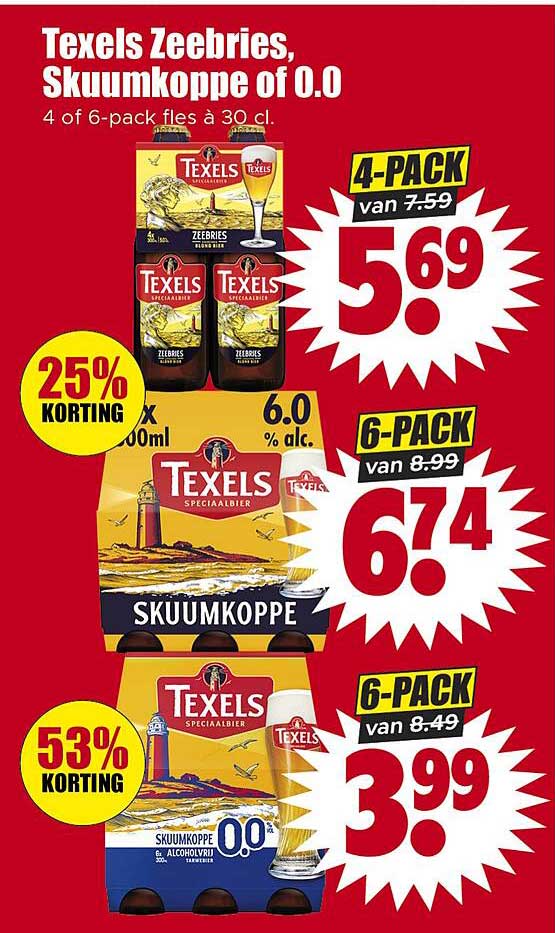 Texels Zeebries, Skuumkoppe of 0.0 4 of 6-pack fles à 30 cl.