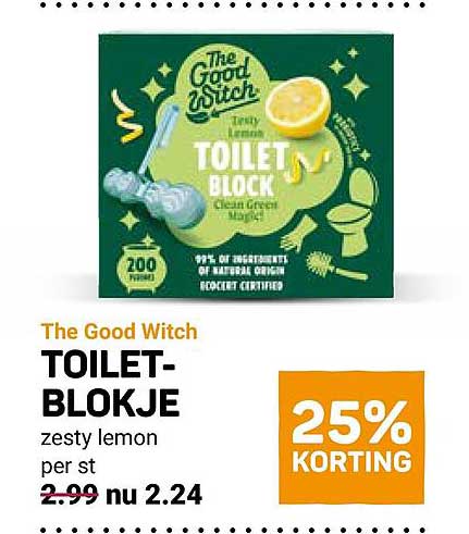 The Good Witch TOILET-BLOKJE zesty lemon 25% KORTING