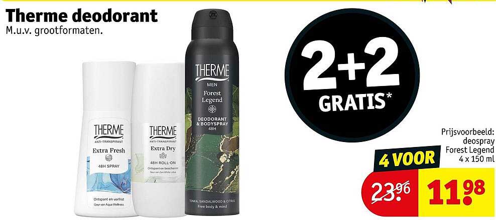 Therme deodorant 2+2 gratis