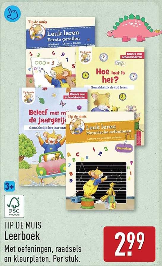 TIP DE MUIS Leerboek Met oefeningen, raadsels en kleurplaten. Per stuk.