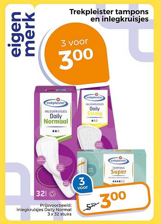 Trekpleister tampons en inlegkruisjes