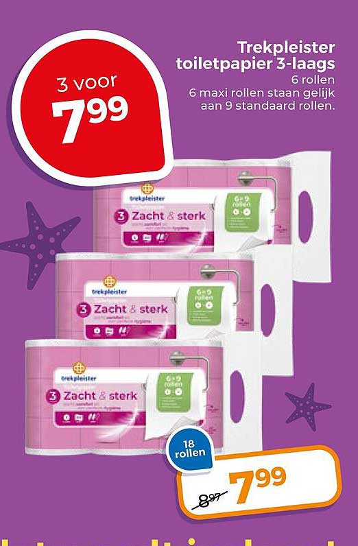 Trekpleister toiletpapier 3-laags