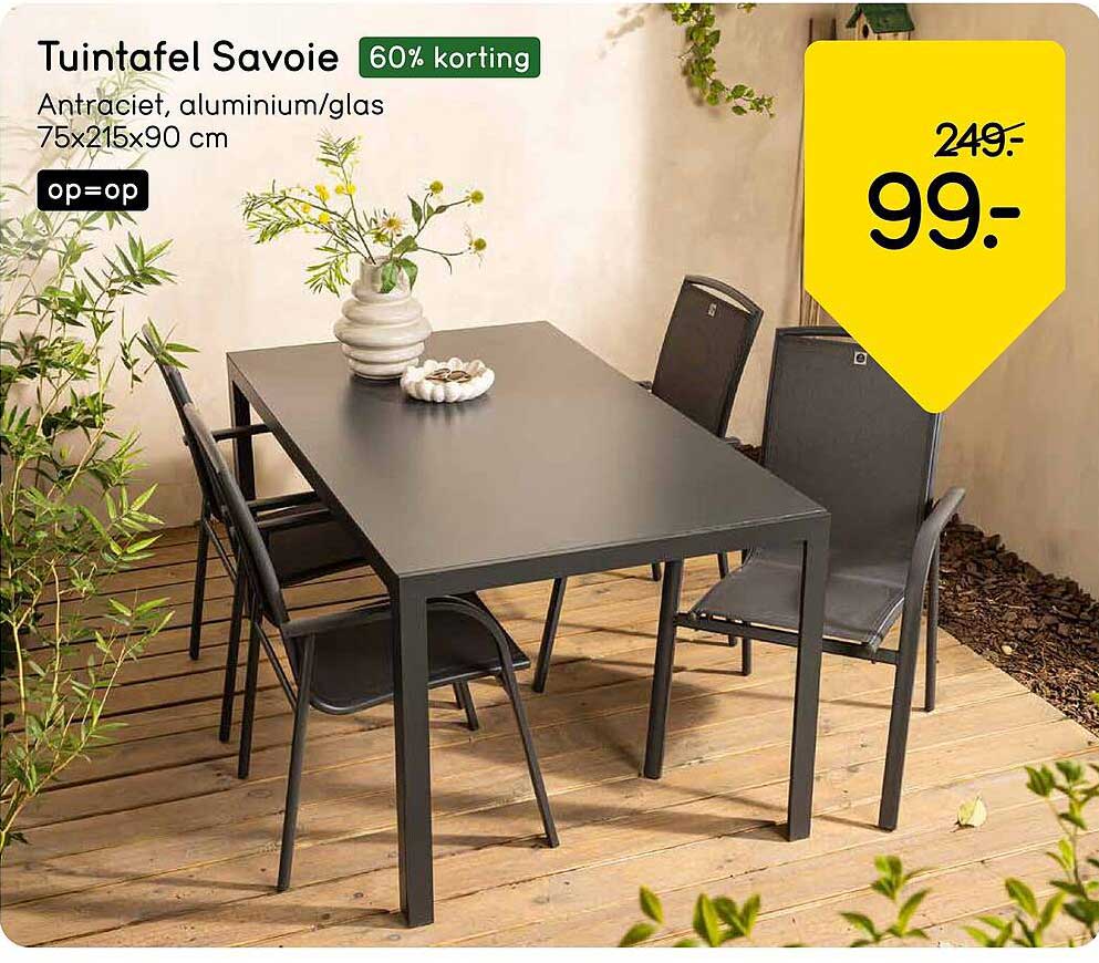 Tuintafel Savoie 60% korting