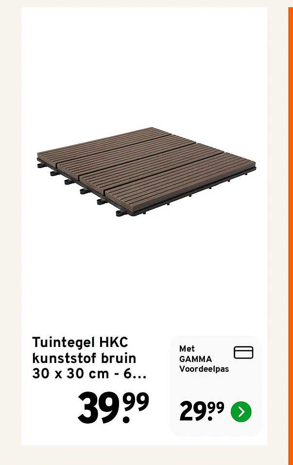 Tuintegel HKC kunststof bruin 30 x 30 cm - 6...