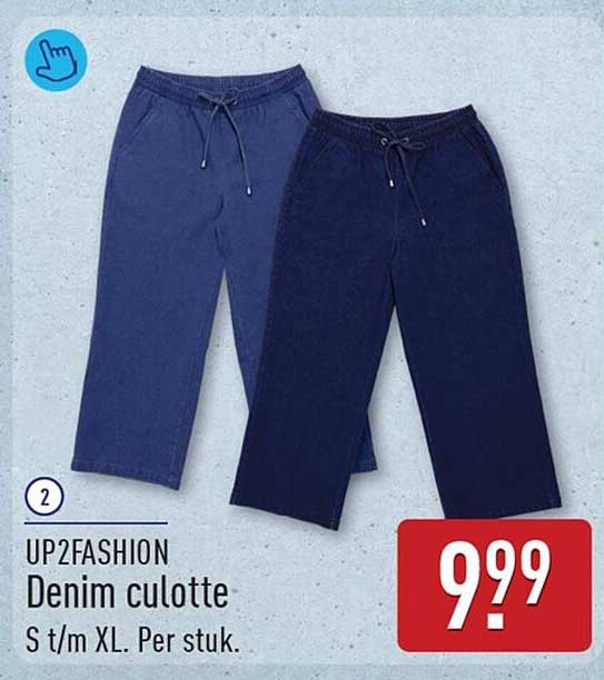 UP2FASHION Denim culotte S t/m XL. Per stuk.