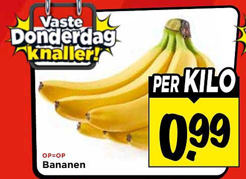 Vaste Donderdag knaller! Bananen PER KILO