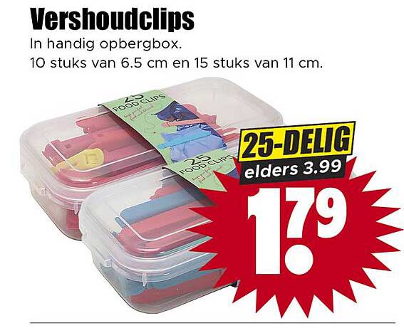 Vershoudclips 25-delig