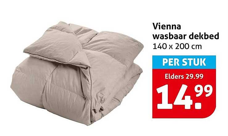 Vienna wasbaar dekbed 140 x 200 cm