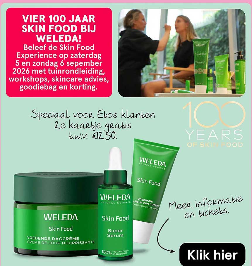 VIER 100 JAAR SKIN FOOD BIJ WELEDA!