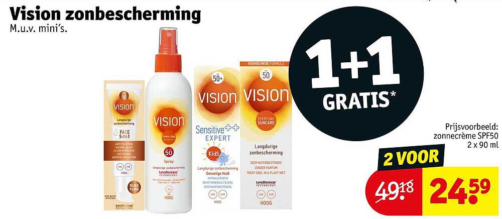 Vision zonbescherming M.u.v. mini's. 1+1 GRATIS*