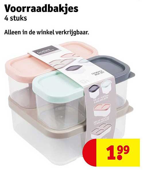 Voorraadbakjes 4 stuks